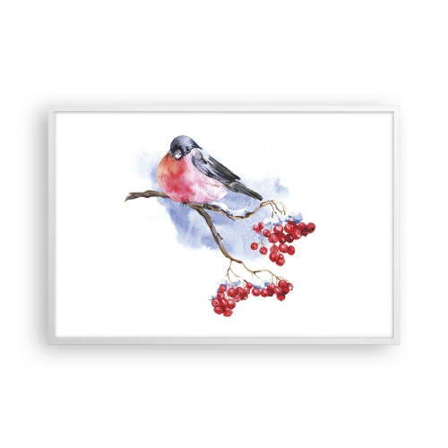 Plakat w białej ramie - Zima w kolorze - 91x61 cm