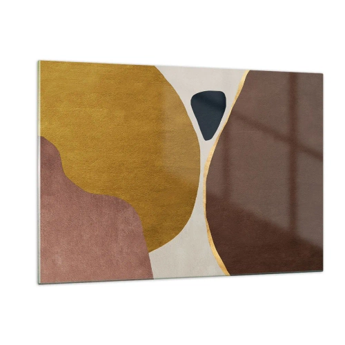 Obraz na szkle - Minimalistyczna kompozycja abstrakcyjnych kształtów - 120x80cm - Abstrakcja – miejsce w przestrzeni - Nowoczesna dekoracja ścienna do salonu, kuchni i sypialni ARTTOR