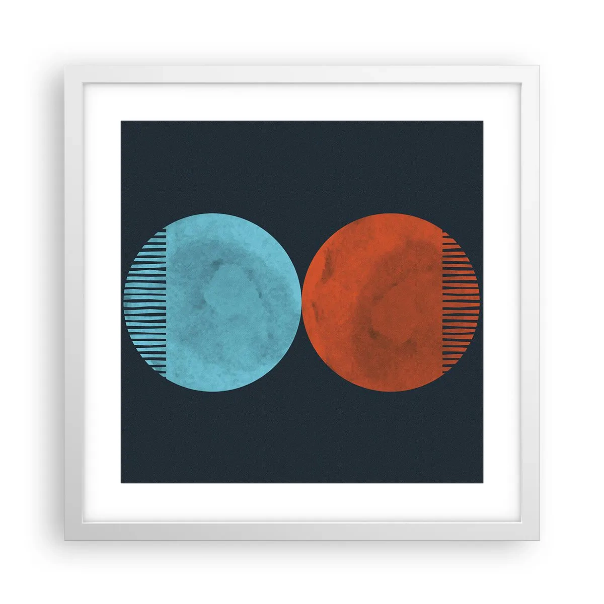 Plakat w białej ramie - Tylko geometria? - 40x40 cm