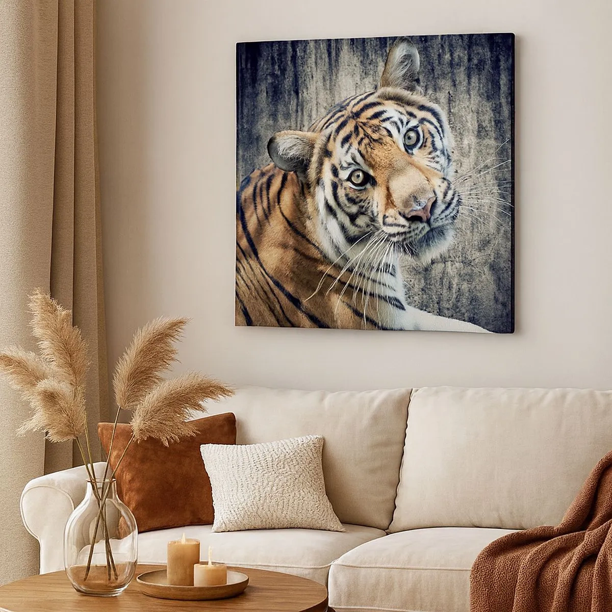 Obraz na płótnie - Portret w strugach światła - 30x30 cm