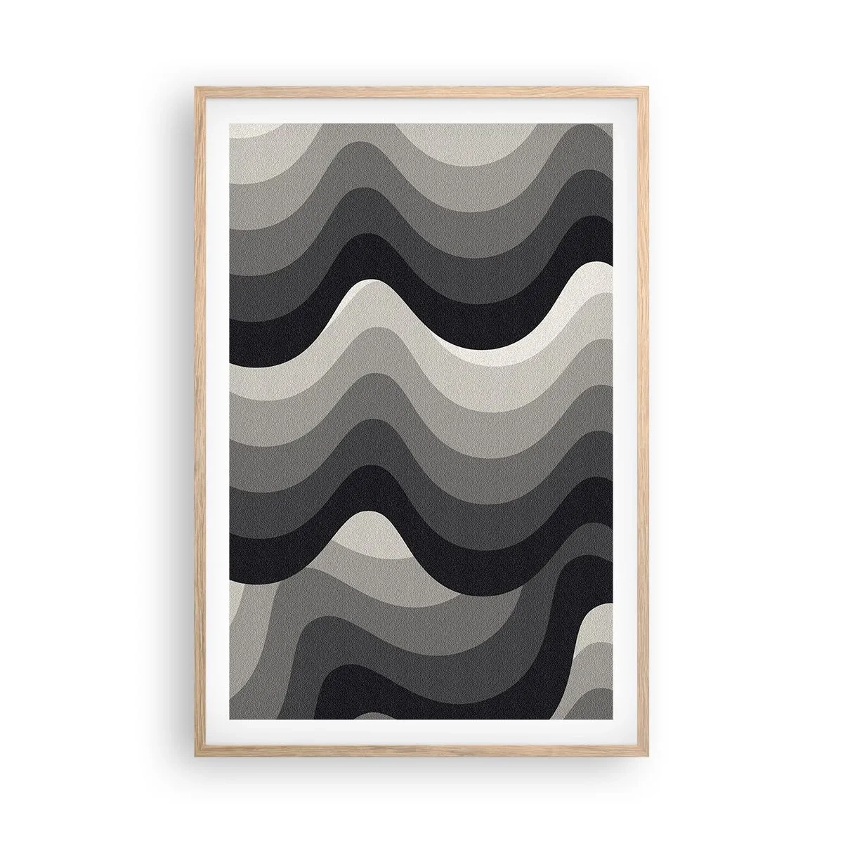 Plakat w ramie jasny dąb - Fala za falą - 61x91 cm