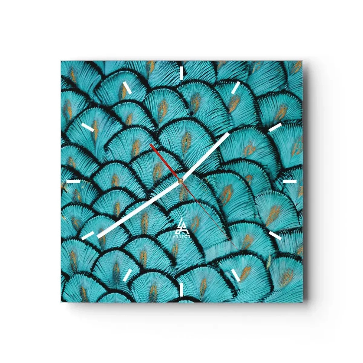 Zegar ścienny - Wielka gala piór - 40x40 cm