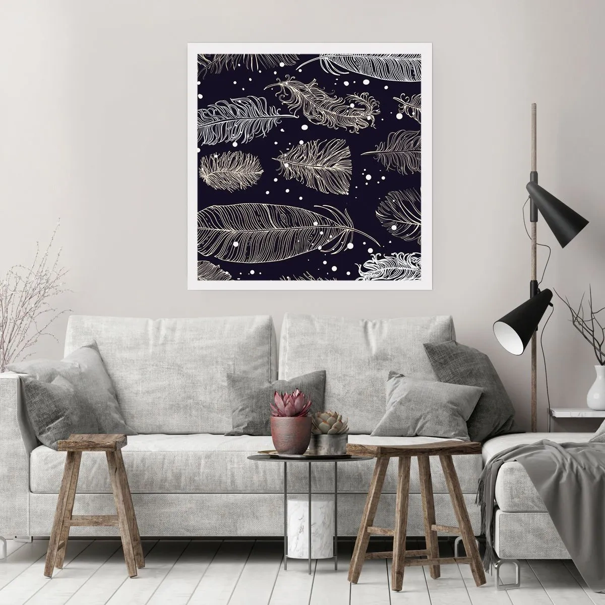 Plakat - Pierzasta koronka - 40x40 cm