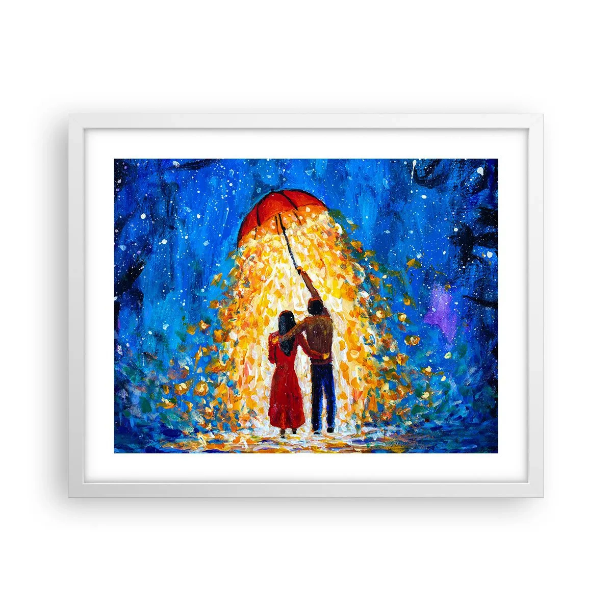 Plakat w białej ramie - Magia deszczowego wieczoru? - 50x40 cm