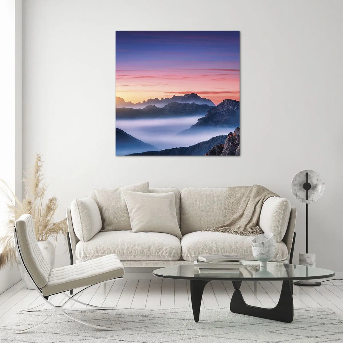 Obraz na szkle - Nad dolinami - 50x50 cm