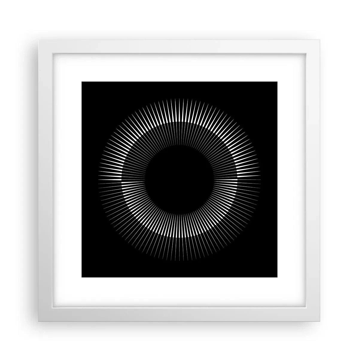 Plakat w białej ramie - Czarne Słońce - 30x30 cm