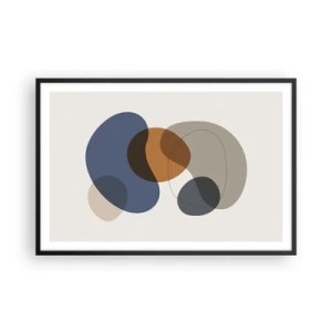 Plakat w czarnej ramie - Krople barw - 91x61 cm