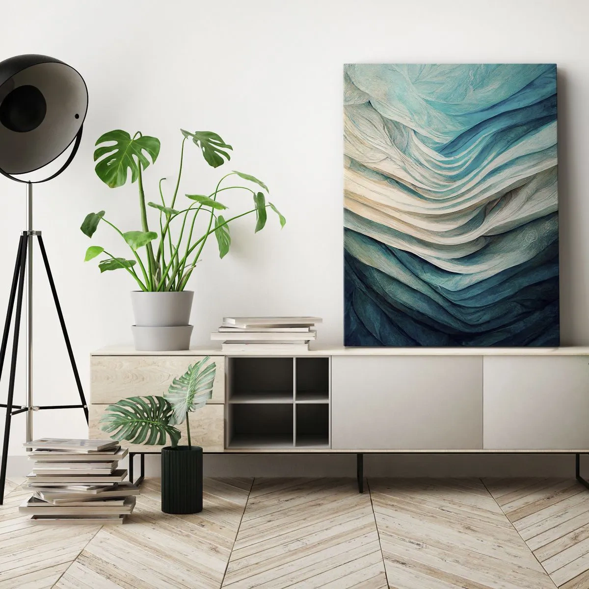 Obraz na płótnie - Błękitne nienasycenie - 65x120 cm