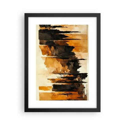 Plakat w czarnej ramie - Harmonia czerni i złota - 30x40 cm