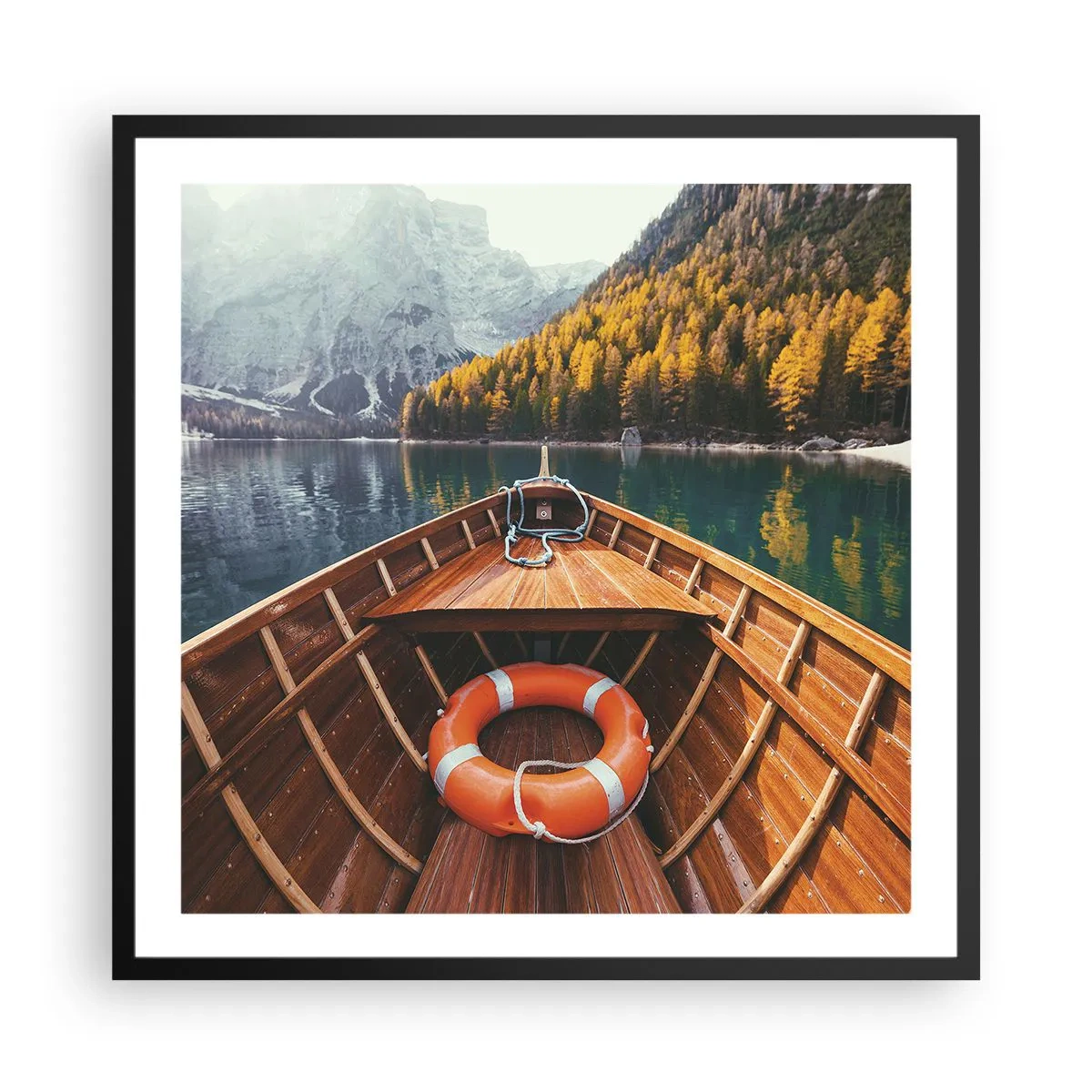 Plakat w czarnej ramie - Górska wycieczka - 60x60 cm