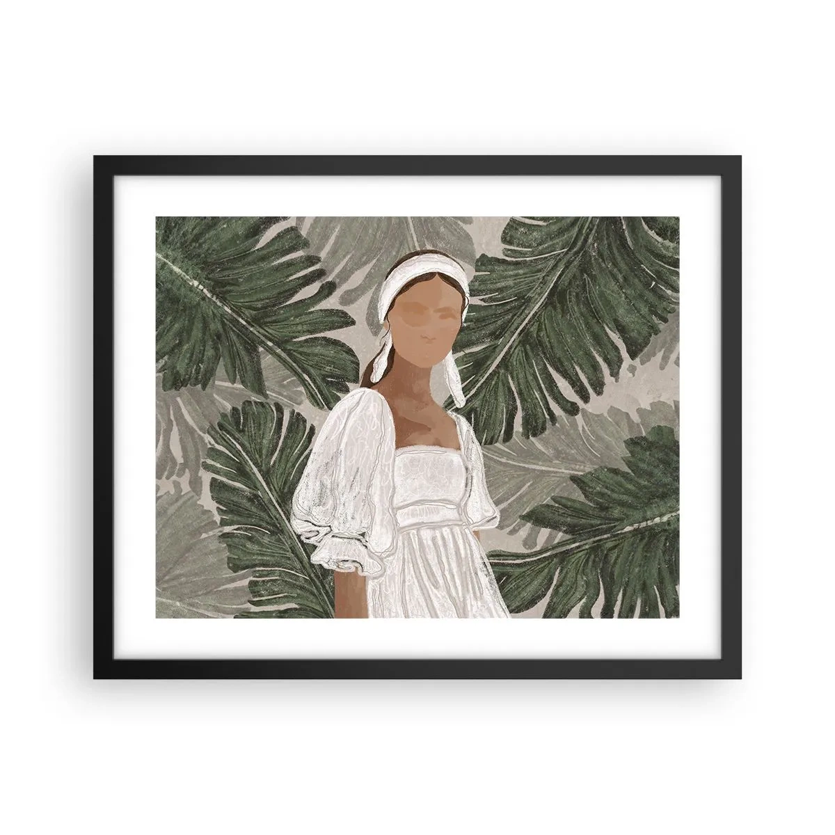Plakat w czarnej ramie - Portret egzotyczny - 50x40 cm