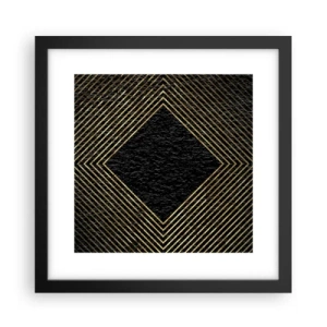 Plakat w czarnej ramie - Geometria w stylu glamour - 30x30 cm