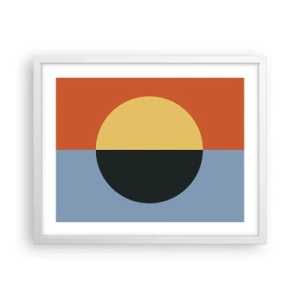Plakat w białej ramie - Kompozycja ciepła i chłodu - 50x40 cm