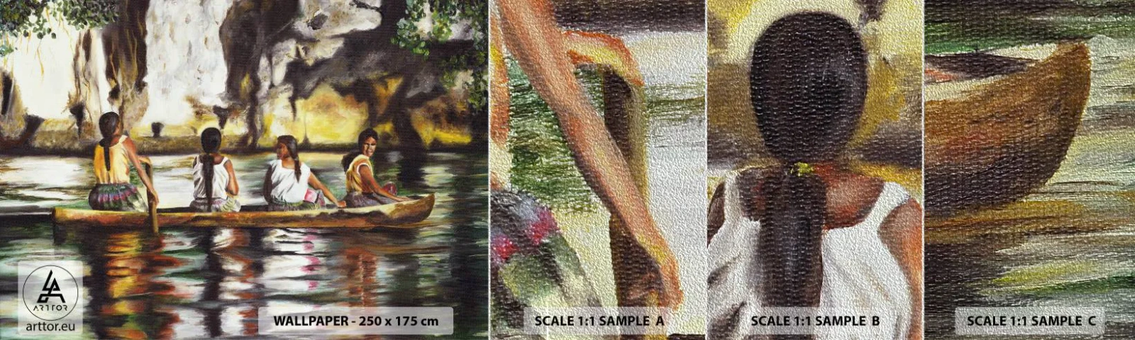 Fototapeta Próbka Premium Sand - W polinezyjskim raju - Podróże, Krajobraz, Rzeka - 100x30 cm