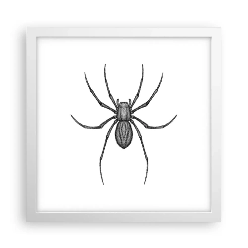 Plakat w białej ramie - Niepokojąca precyzja - 30x30 cm