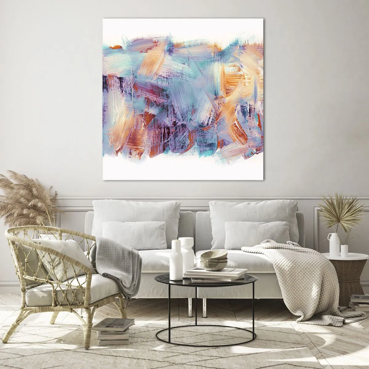 Obraz na szkle - Kolorowy bałagan - 60x60 cm