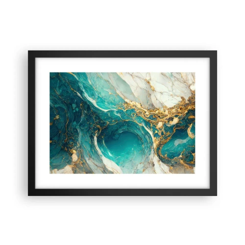 Plakat w czarnej ramie - Kompozycja z żyłami złota - 40x30 cm