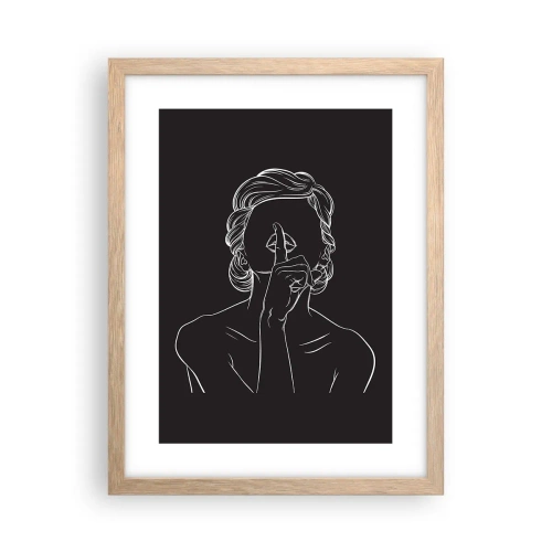 Plakat w ramie jasny dąb - Piękno rozkwita w ciszy - 30x40 cm