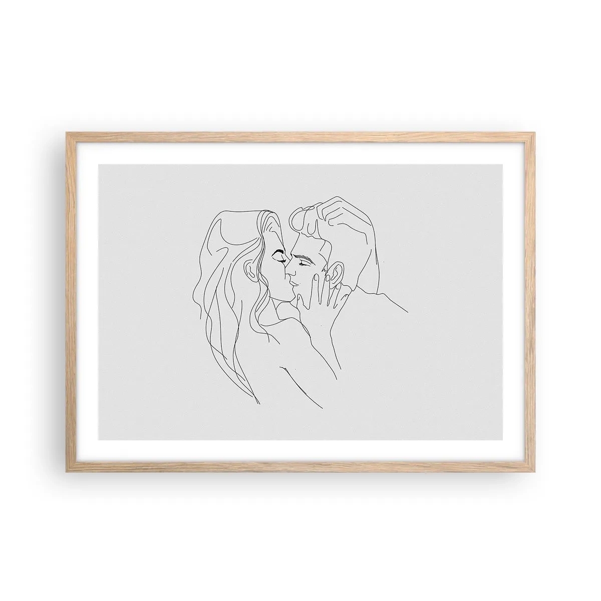 Plakat w ramie jasny dąb - Tą samą kreską - 70x50 cm