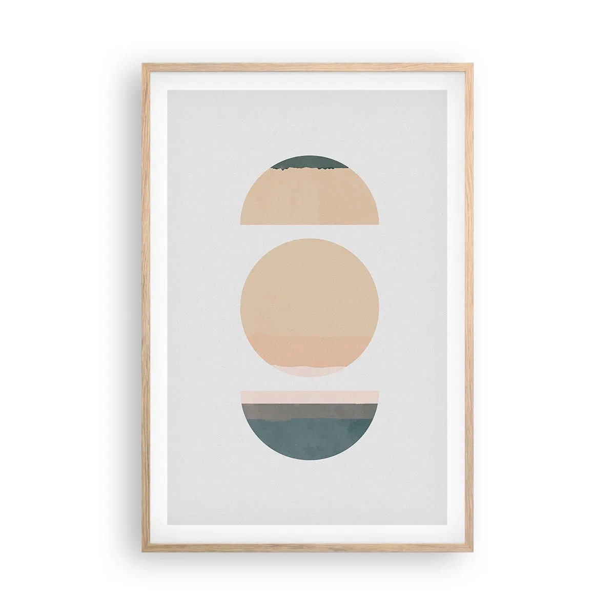 Plakat w ramie jasny dąb - Koło za kołem - 61x91 cm