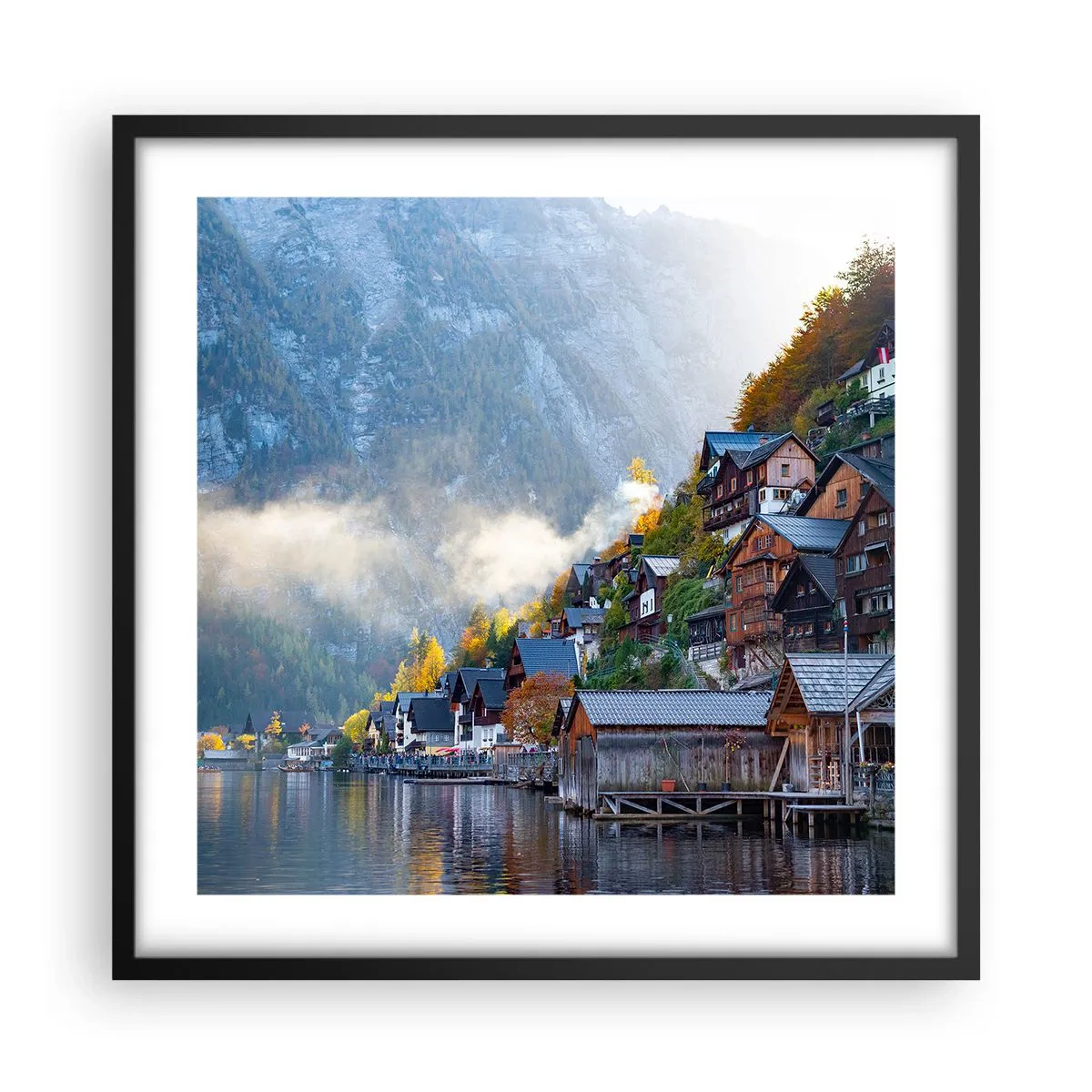 Plakat w czarnej ramie - Alpejskie klimaty - 50x50 cm