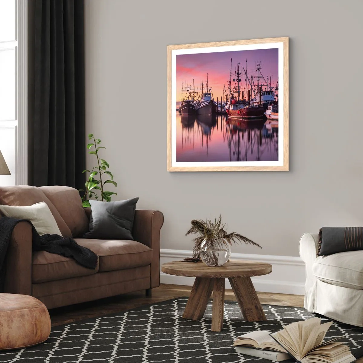 Plakat w ramie jasny dąb - Przed kolejnym dniem - 30x30 cm