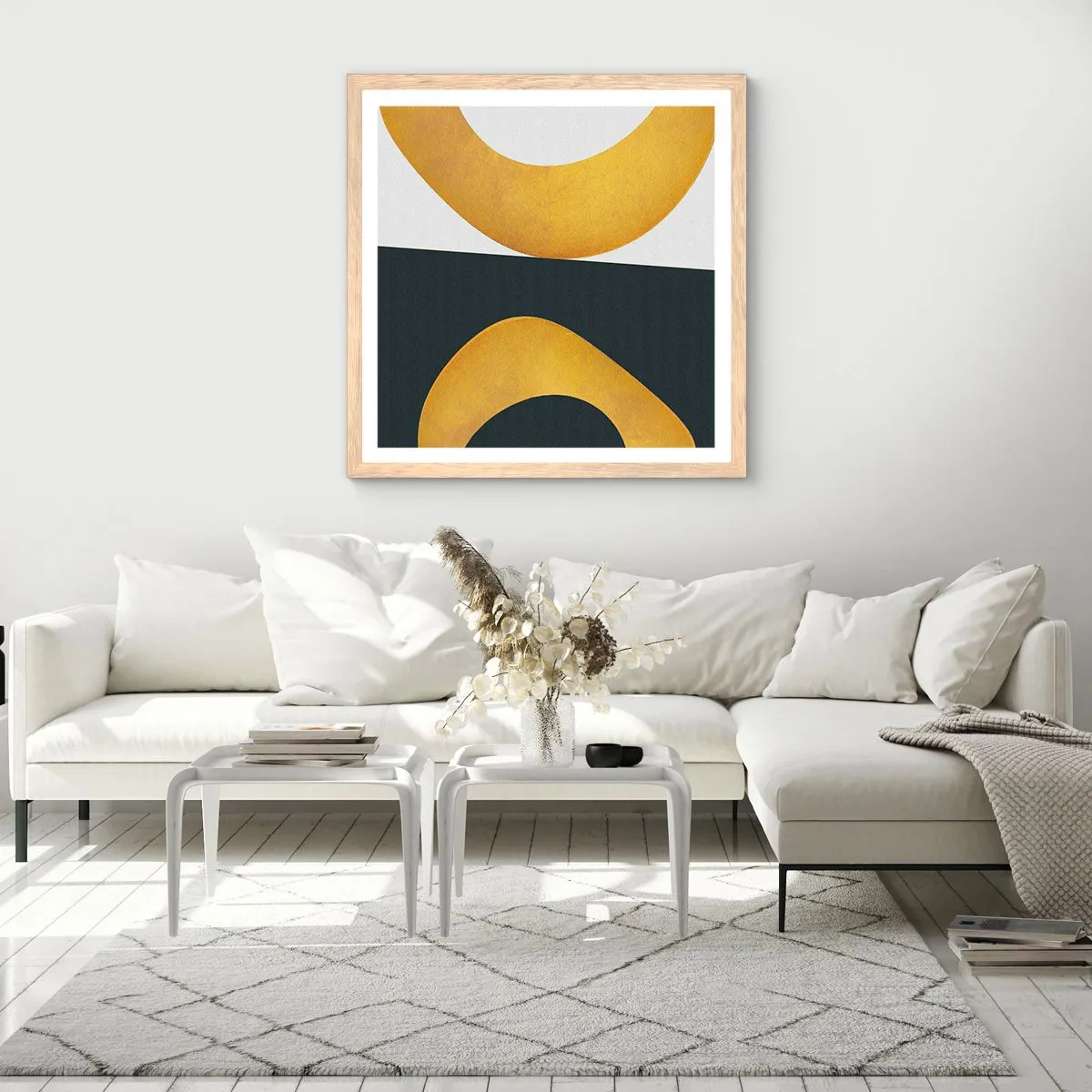 Plakat w ramie jasny dąb - Po pierwsze: złoto - 60x60 cm