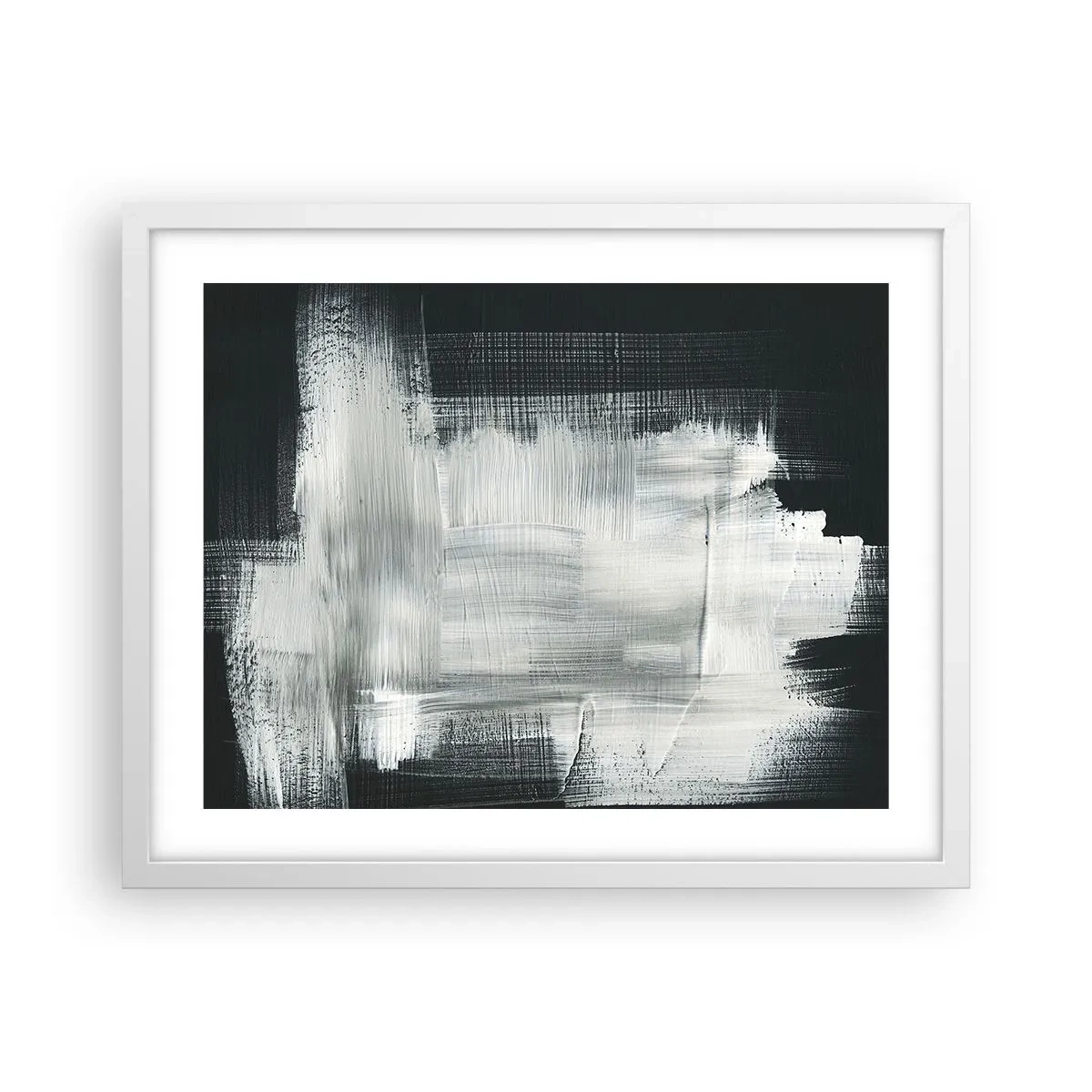 Plakat w białej ramie - Utkane z pionu i poziomu - 50x40 cm