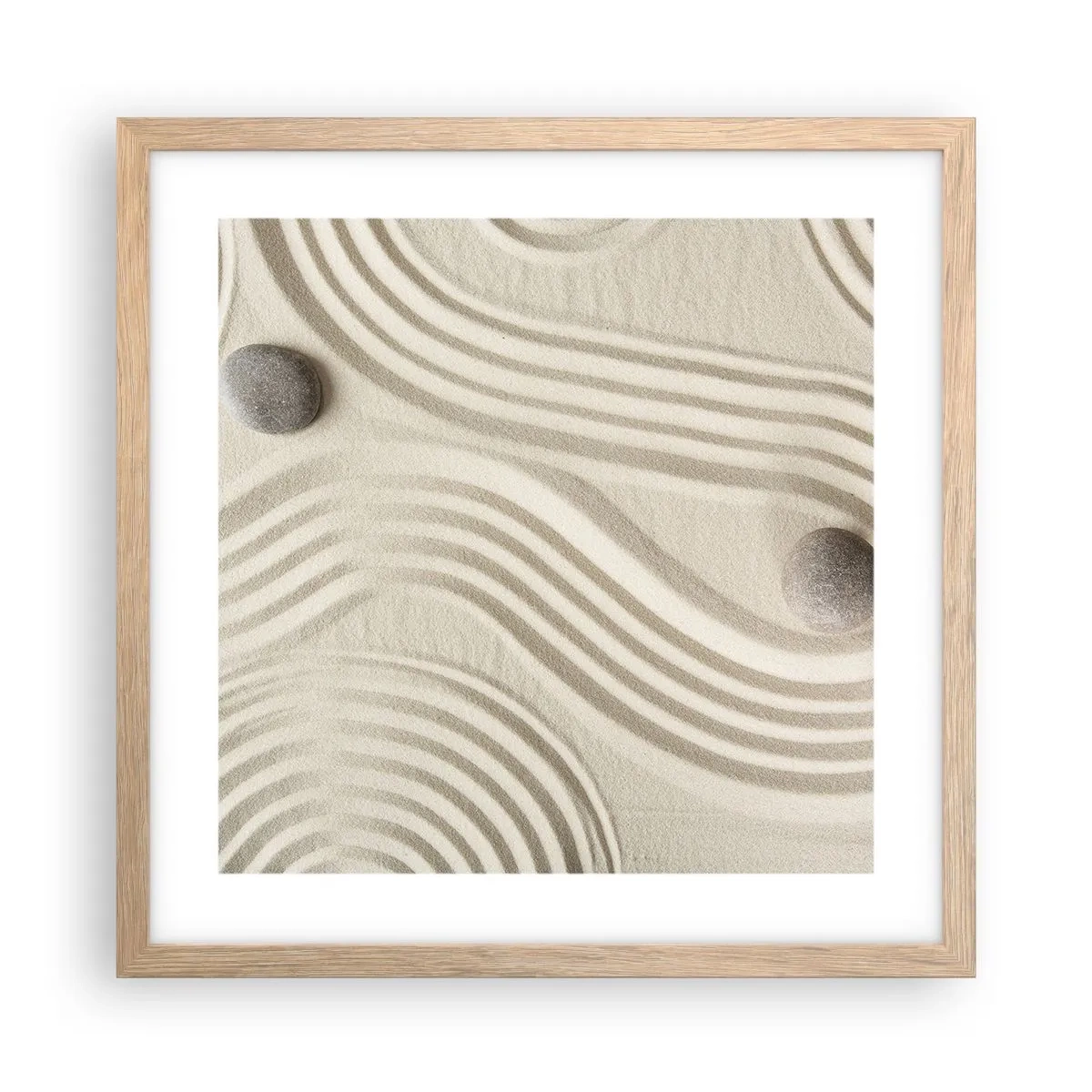 Plakat w ramie jasny dąb - Dotyk ciepła - 40x40 cm