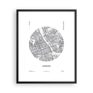 Plakat w czarnej ramie - Anatomia Warszawy - 40x50 cm