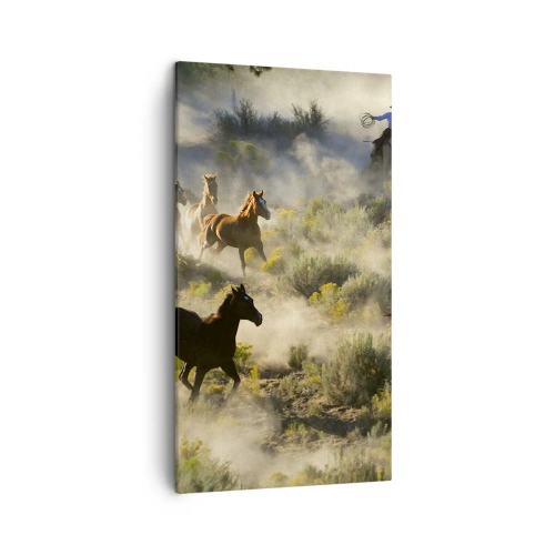 Obraz na płótnie - Rywalizacja - wolność czy męska siła? - 45x80 cm