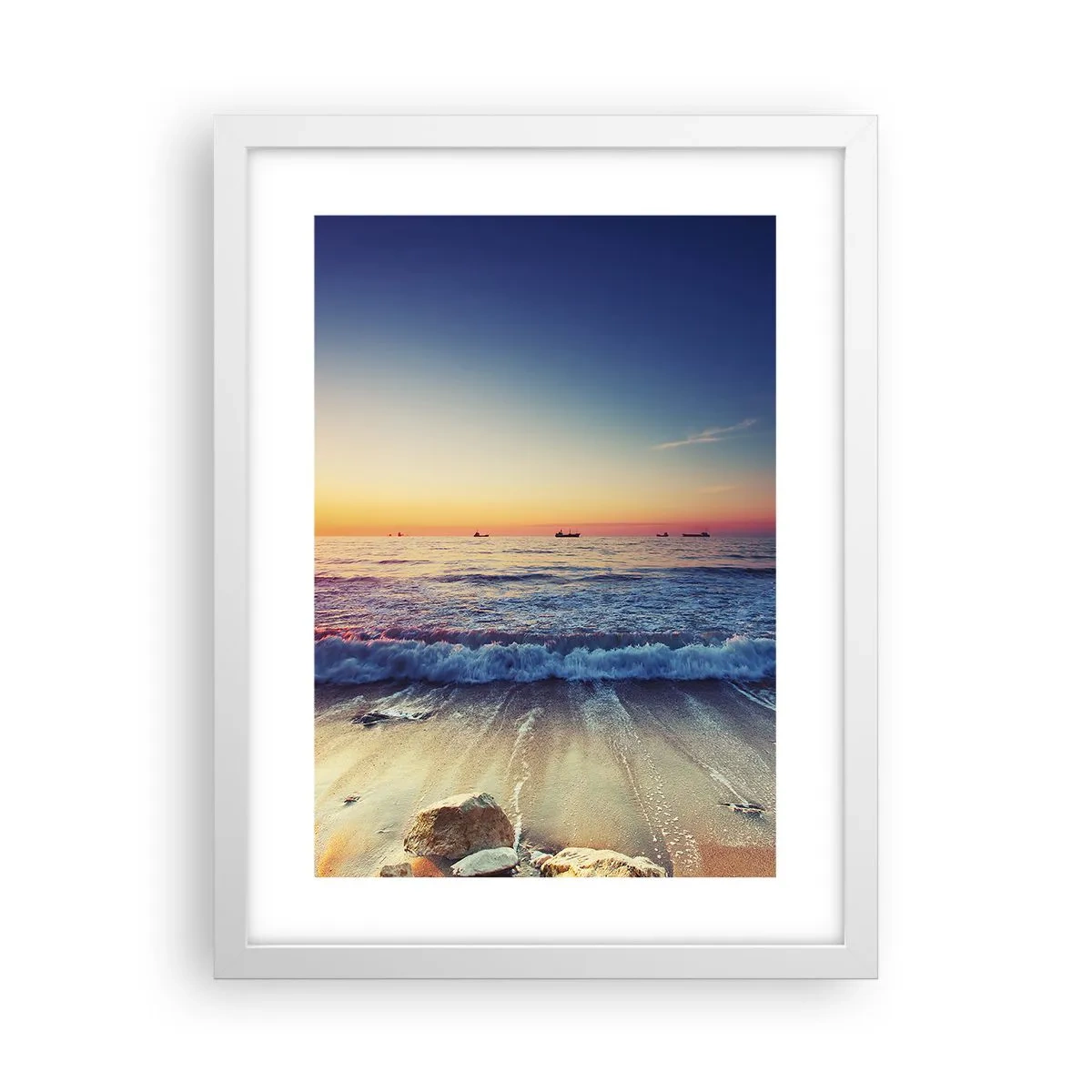 Plakat w białej ramie - A co za horyzontem? - 30x40 cm