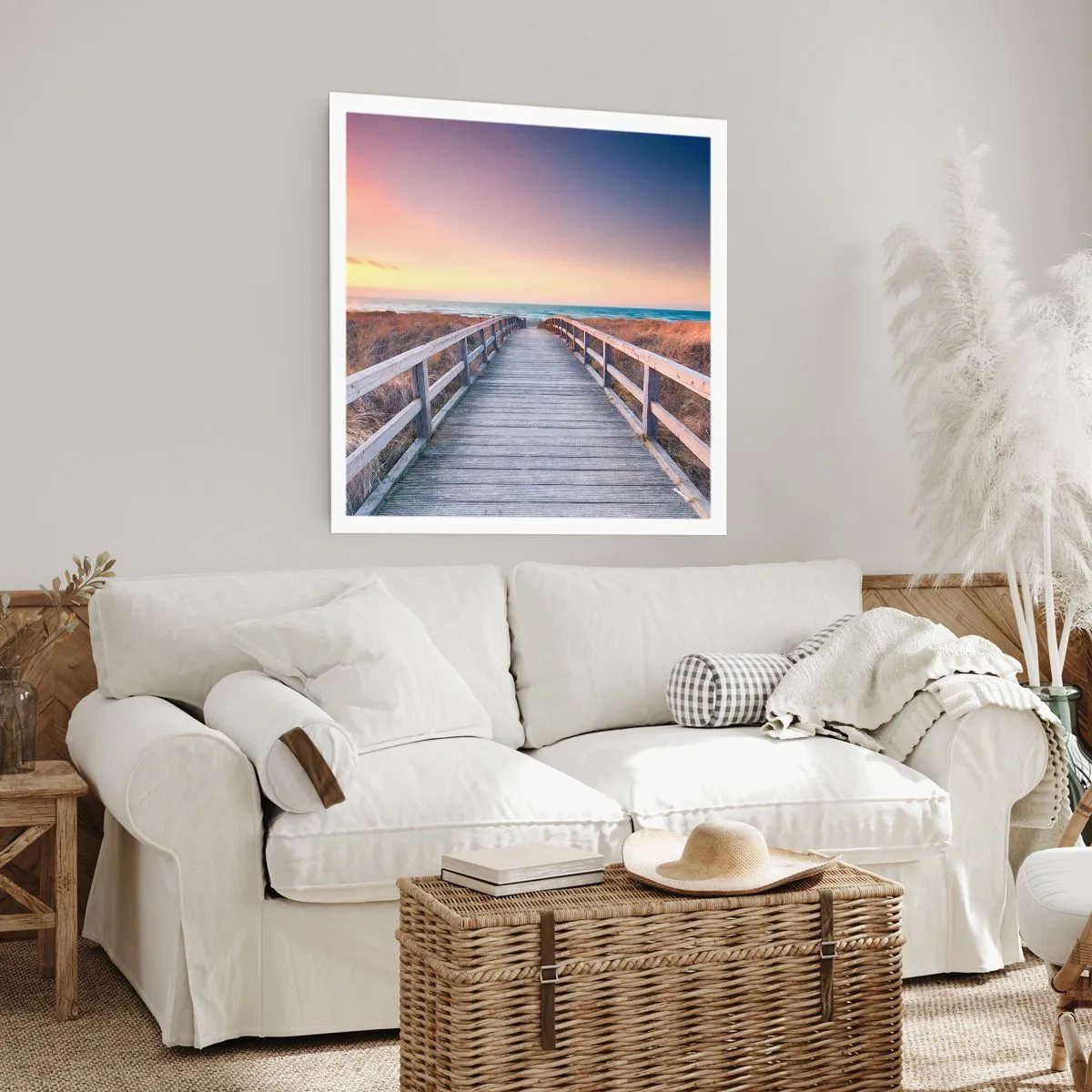 Plakat - Bałtycka wieczorna zorza - 60x60 cm