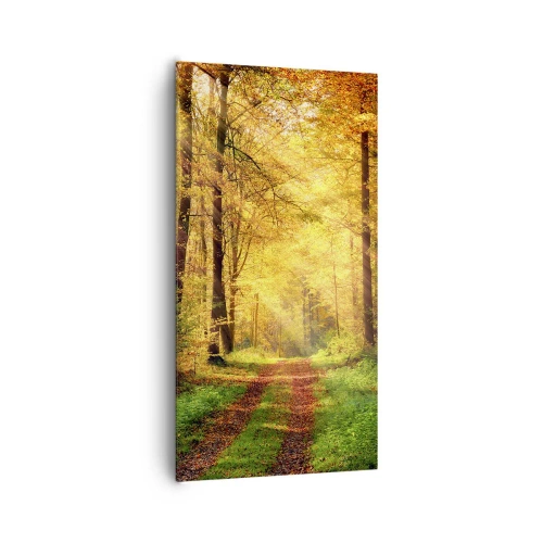 Obraz na płótnie - Leśno-złota cisza - 65x120 cm