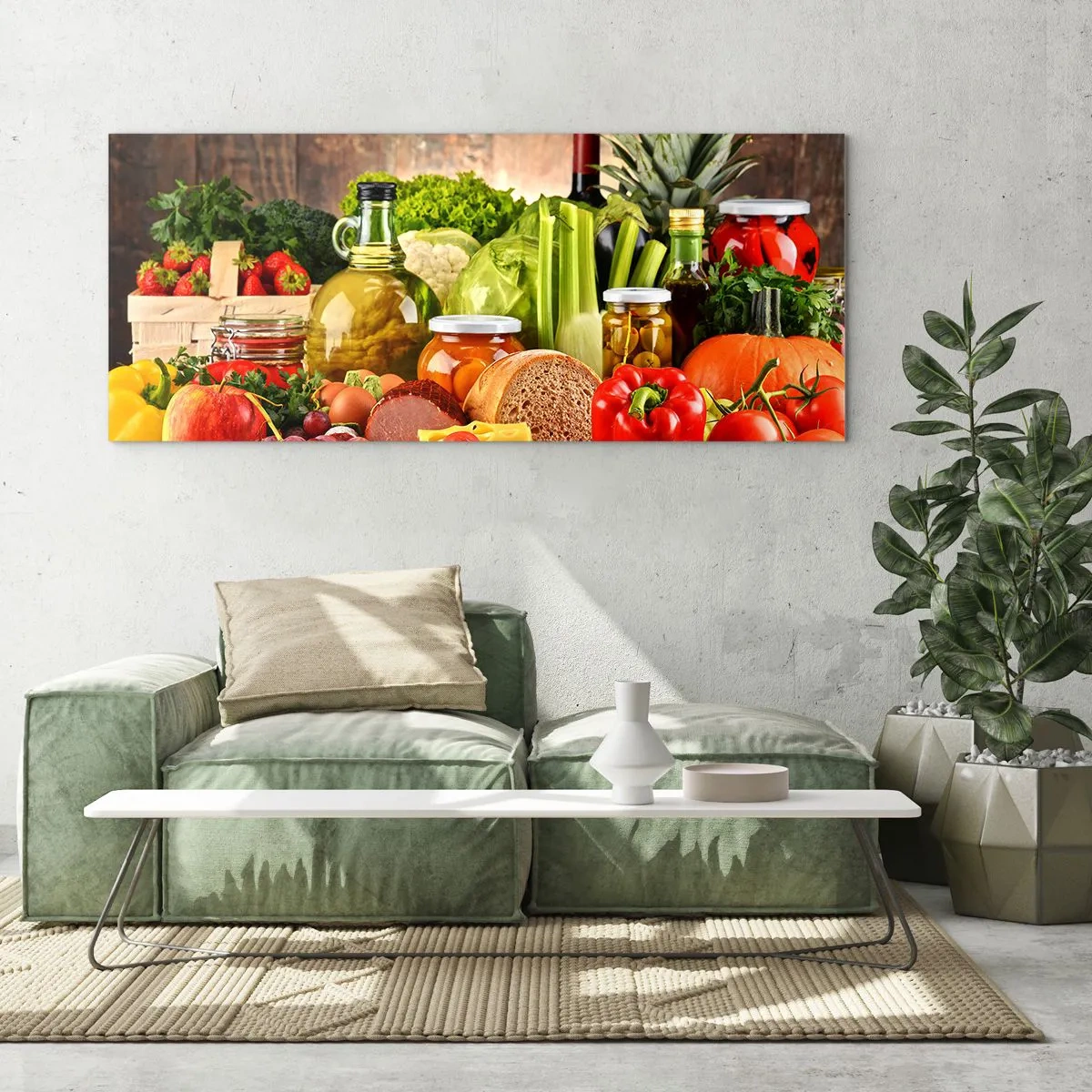 Obraz na szkle - Wędzone, pieczone, marynowane - 100x40 cm