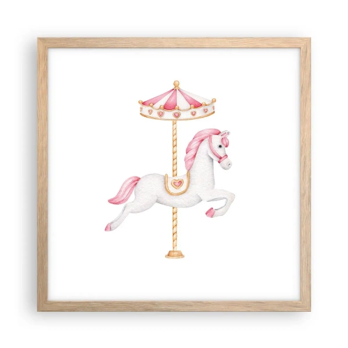 Plakat w ramie jasny dąb - Ruszył z kopyta - 40x40 cm