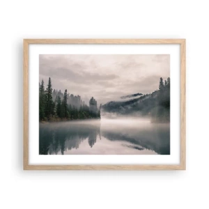 Plakat w ramie jasny dąb - W zadumie, we mgle - 50x40 cm