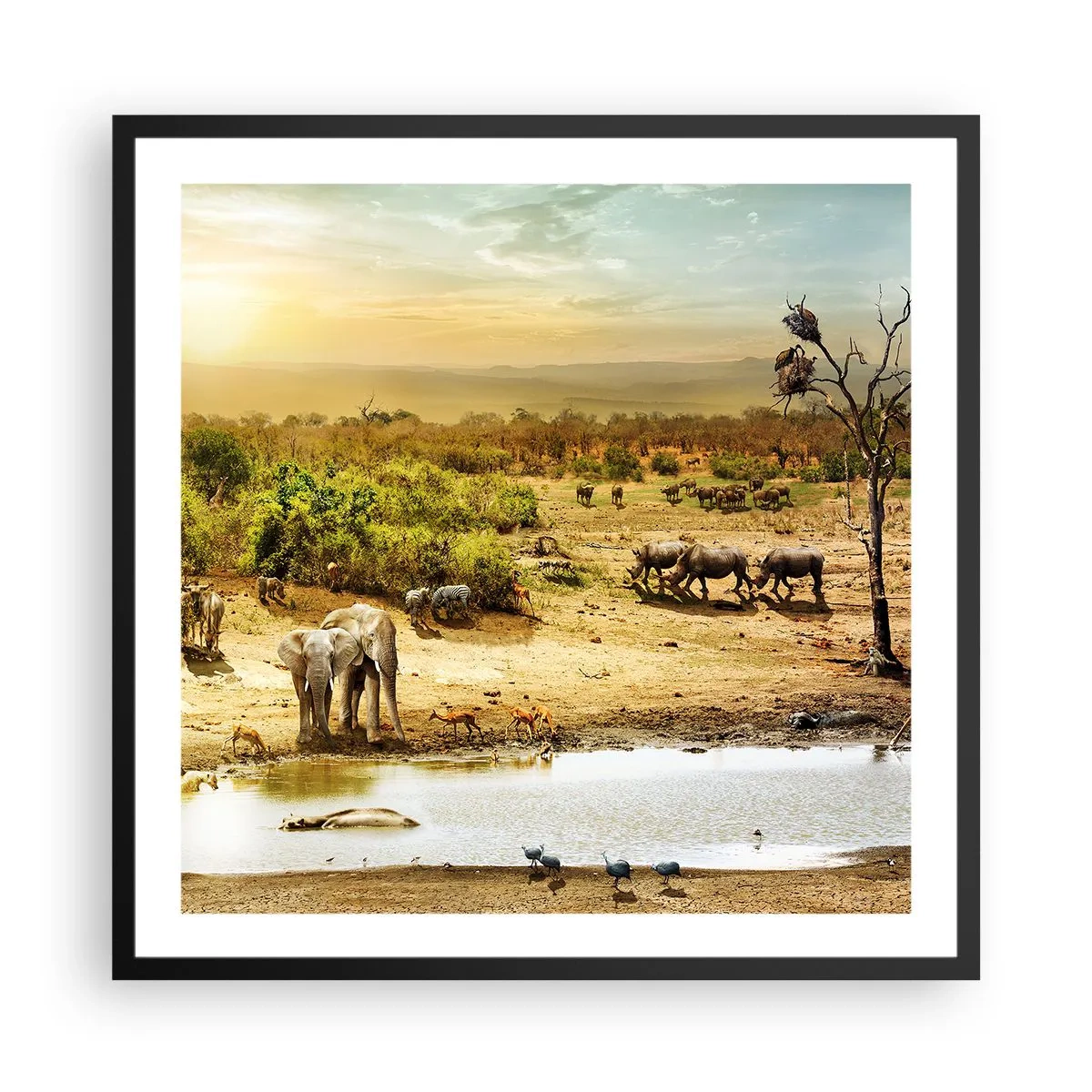 Plakat w czarnej ramie - "Z Edenu zaś wypływała rzeka…" - 60x60 cm