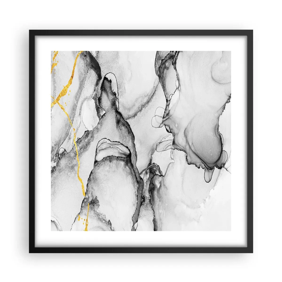 Plakat w czarnej ramie - Kompozycja z motywem złota - 50x50 cm