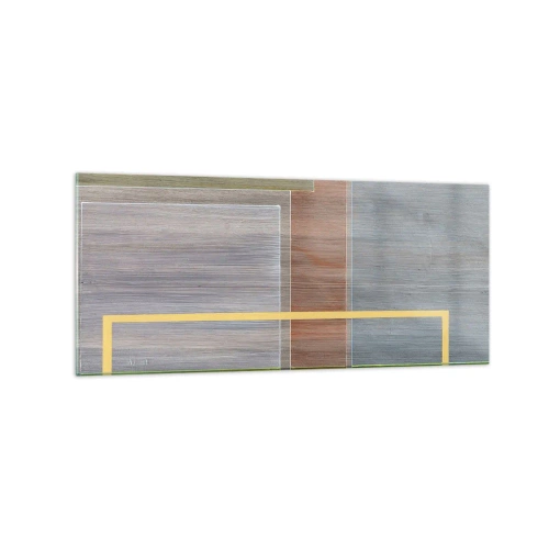 Obraz na szkle - Geometryczna kompozycja w pastelowych barwach z prostokątami - 120x50cm - Prosto i spokojnie - Nowoczesna dekoracja ścienna do salonu i sypialni ARTTOR