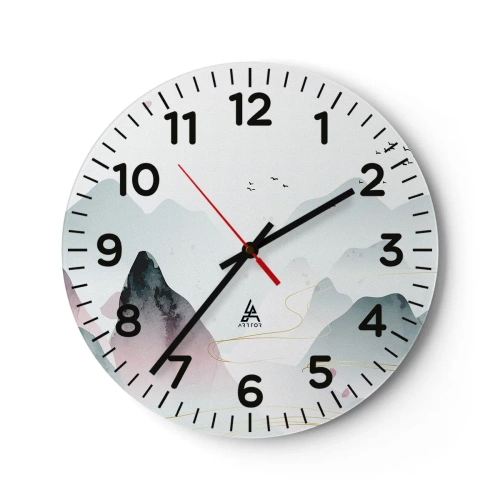 Zegar ścienny - Ponad szczytami - 40x40 cm