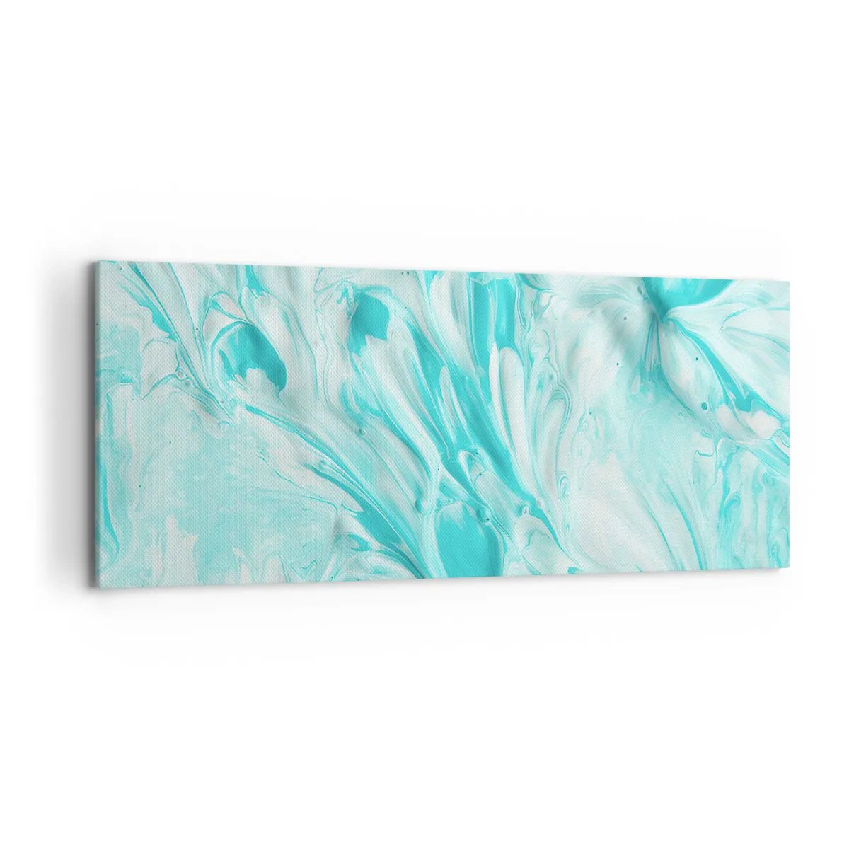 Obraz na płótnie - Abstrakcyjny motyw w pastelowych odcieniach błękitu i bieli - 120x50cm - Na zawsze razem - Nowoczesna dekoracja ścienna do salonu i sypialni ARTTOR