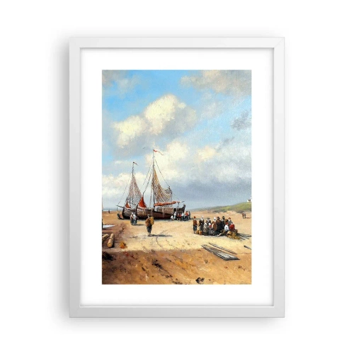 Plakat w białej ramie - Po udanym połowie - 30x40 cm