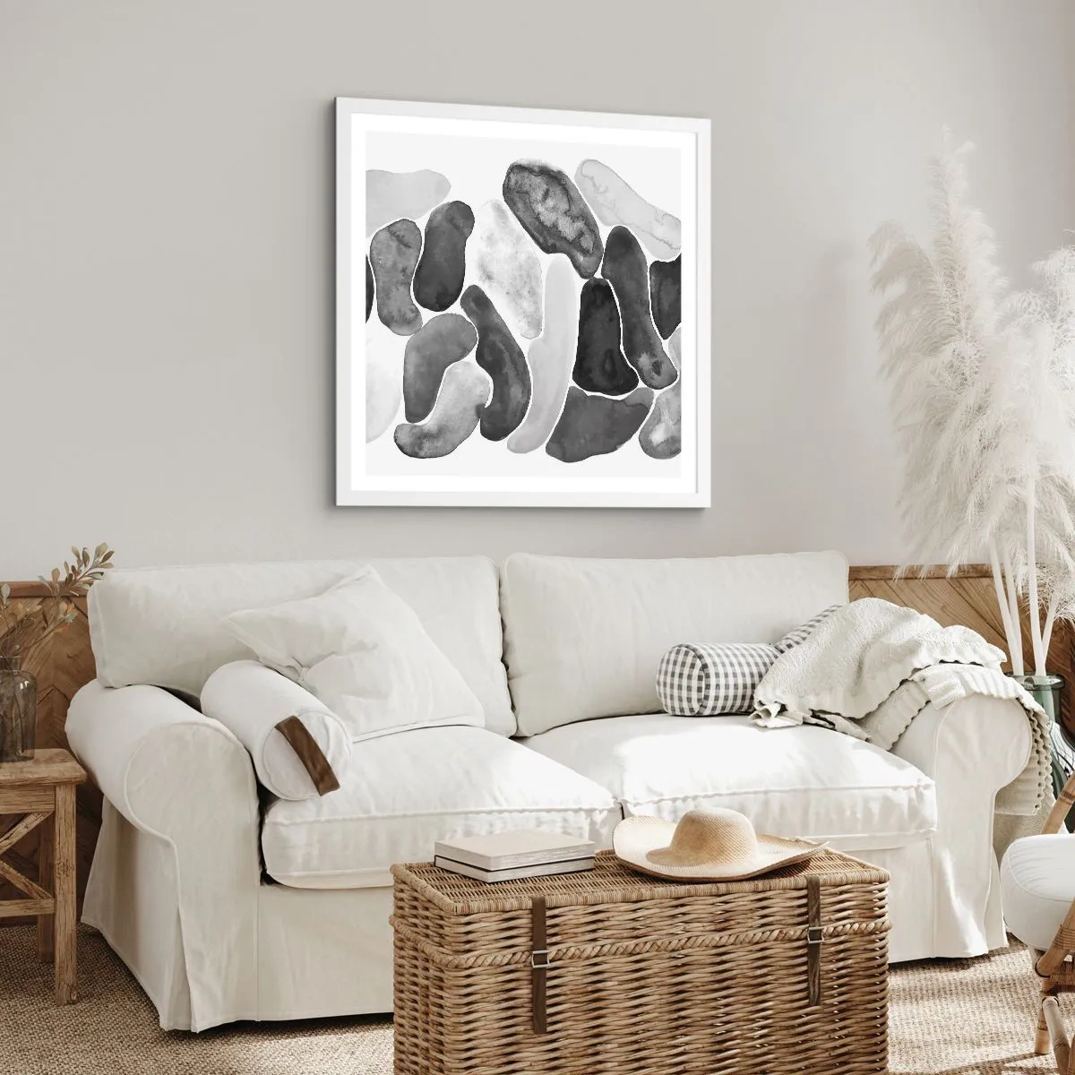 Plakat w białej ramie - Abstrakcja kamienista - 40x40 cm