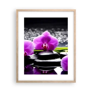 Plakat w ramie jasny dąb - Utonąć w ciszy i spokoju - 40x50 cm