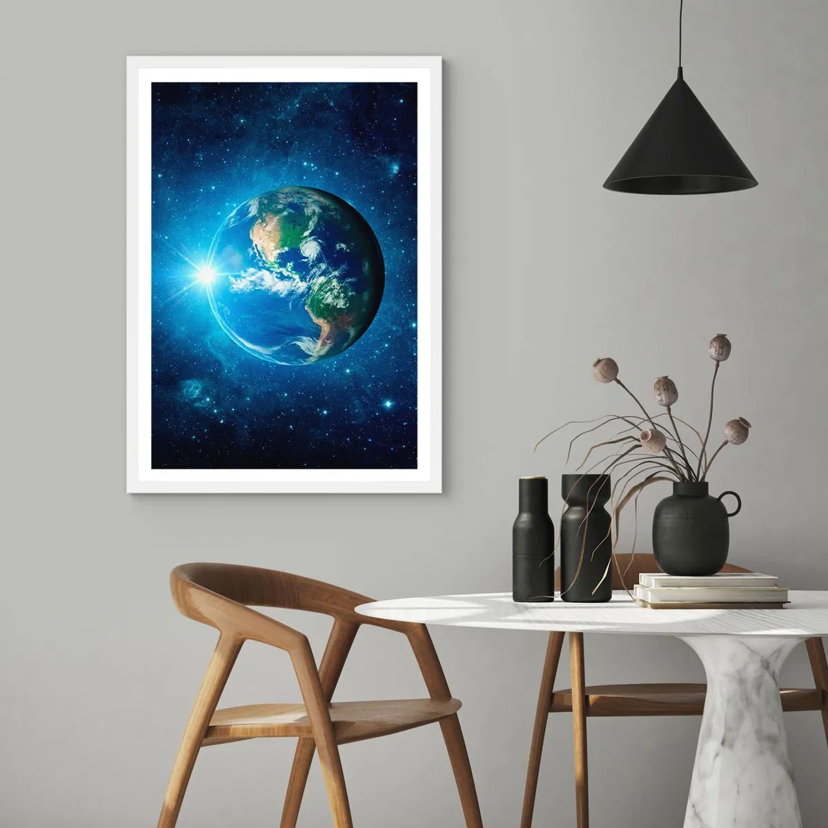 Plakat w białej ramie - Jesteśmy w niebie - 70x100 cm