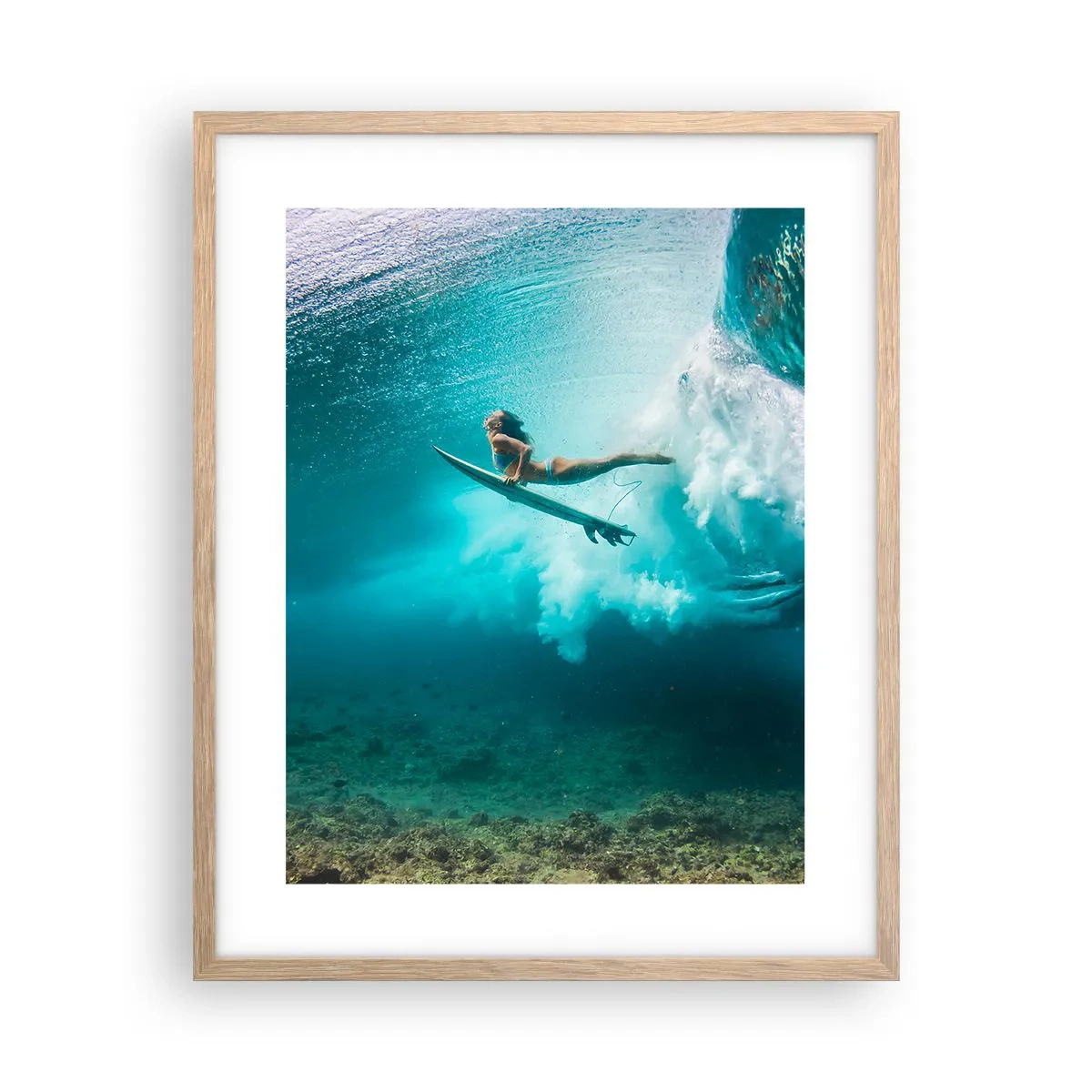 Plakat w ramie jasny dąb - Podwodny świat - 40x50 cm