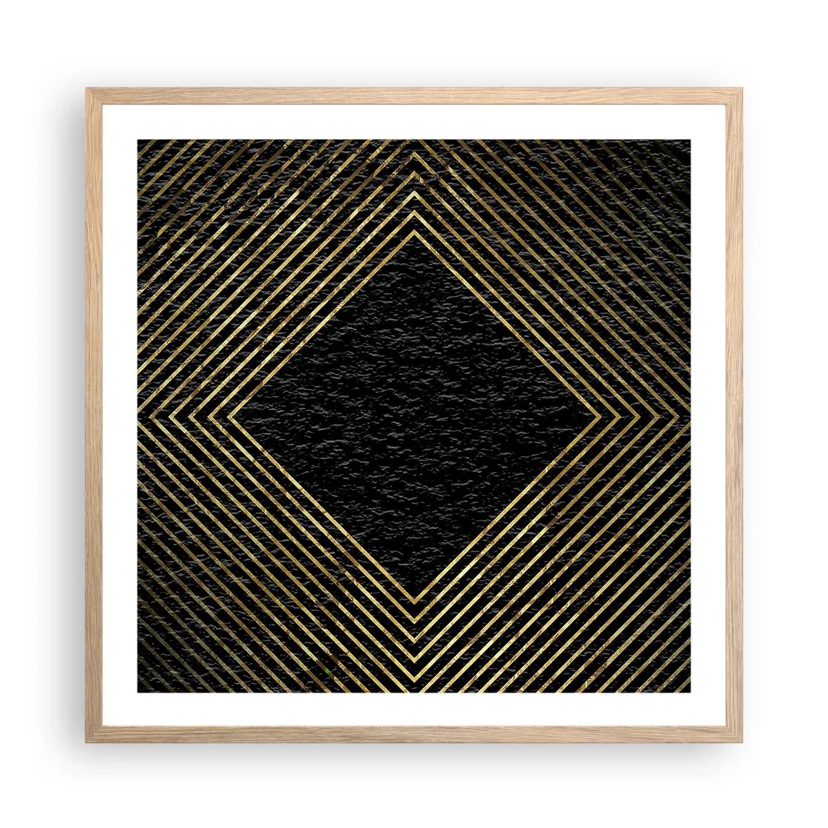 Plakat w ramie jasny dąb - Geometria w stylu glamour - 60x60 cm