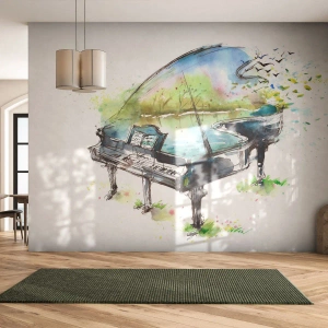 Fototapeta Premium Canvas - Zaklęte w muzyce - Fortepian, Abstrakcja, Muzyka - 250x175 cm