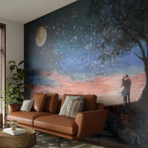 Fototapeta na wymiar Premium Canvas - Gwiaździsty spektakl - Abstrakcja, Krajobraz , Para Zakochanych